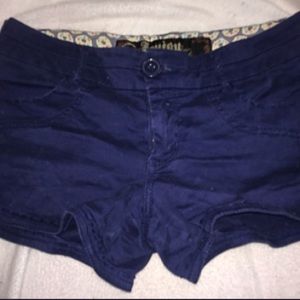 Blue denim shorts